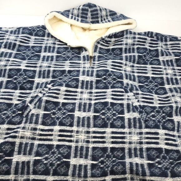 Free People Miss You Hooded Faux Fur Winter Poncho Oversized Batwing Sleeves - Picture 9 of 12